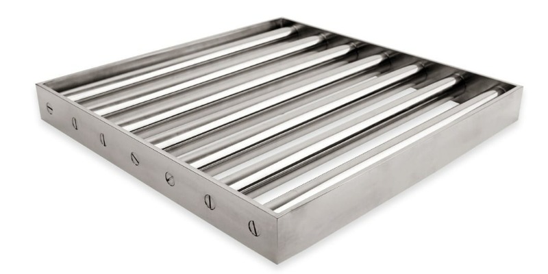 rMIX: Il Portale del Riciclo nell'Economia Circolare - Achetez la grille de séparation magnétique en acier inoxydable pour l'industrie alimentaire - 350 mm x 350 mm x 40 mm - 10 000 Gauss - 7 tiges. #annonces