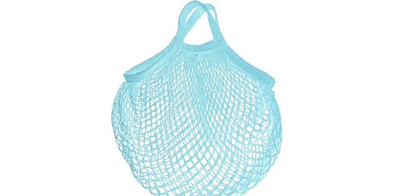 rMIX: Il Portale del Riciclo nell'Economia Circolare - Sac à provisions bleu réutilisable en filet. #publicité