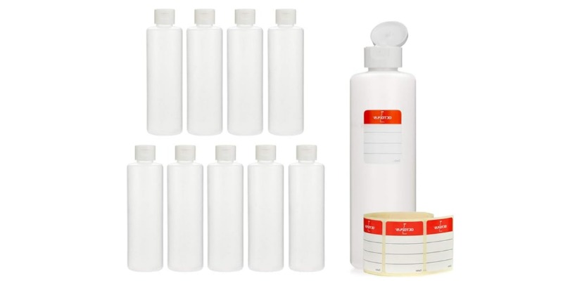 rMIX: Il Portale del Riciclo nell'Economia Circolare - Compre 10 botellas de plástico de 250 ml, botellas de plástico HPDE con tapa abatible blanca. #anuncios