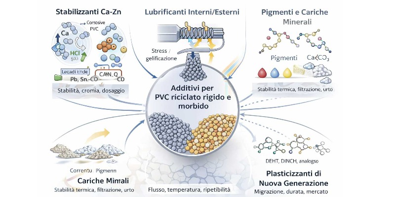 PVC Riciclato – Manuale Tecnico - Capitolo 10: Additivi per PVC riciclato rigido e morbido: stabilità, processabilità e controllo della variabilità