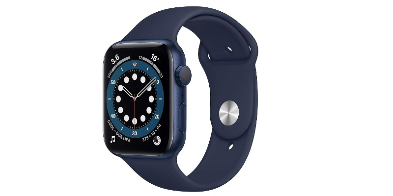 rMIX: Il Portale del Riciclo nell'Economia Circolare - Apple Watch Series 6 GPS, cassa in alluminio blu da 44 mm con cinturino sportivo blu scuro. #pubblicità