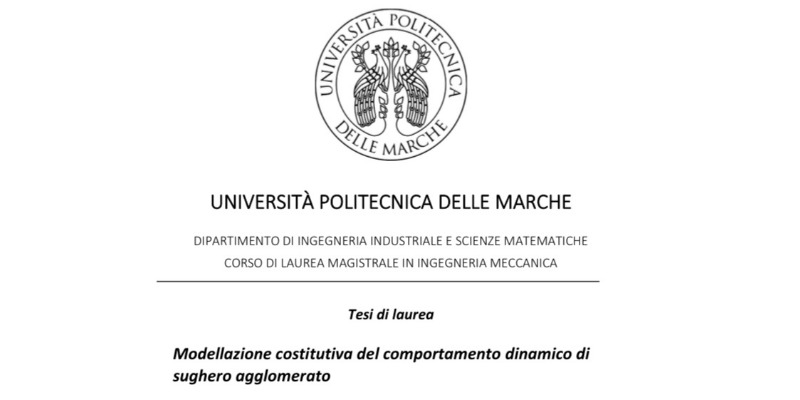 rMIX: Il Portale del Riciclo nell'Economia Circolare - Constitutive modeling of the dynamic behavior of agglomerated cork