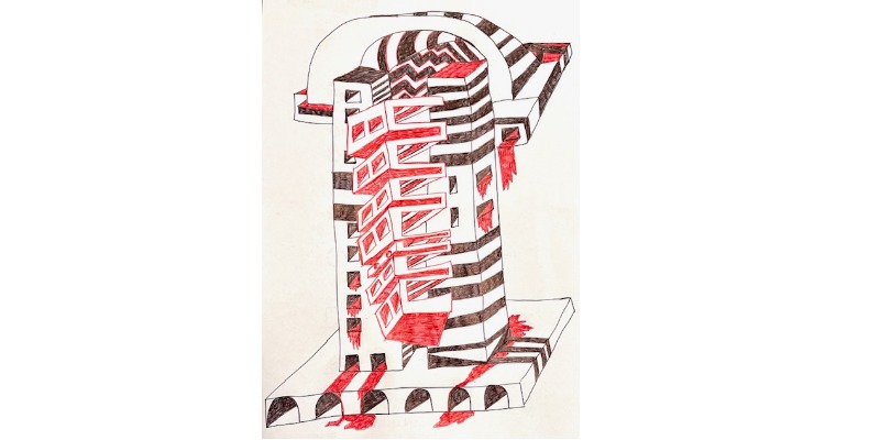 Cathedral of Blood and Silence. Recycled Paper Artwork