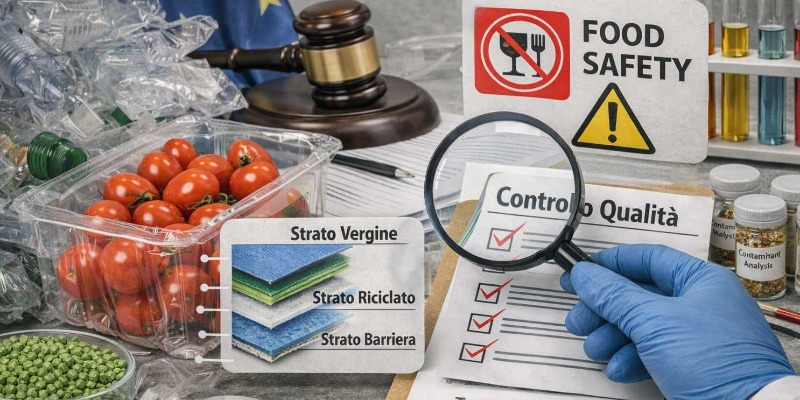 Film Plastico Riciclato. Capitolo 20: Packaging alimentare con polimeri riciclati. Limiti, soluzioni e responsabilità industriale