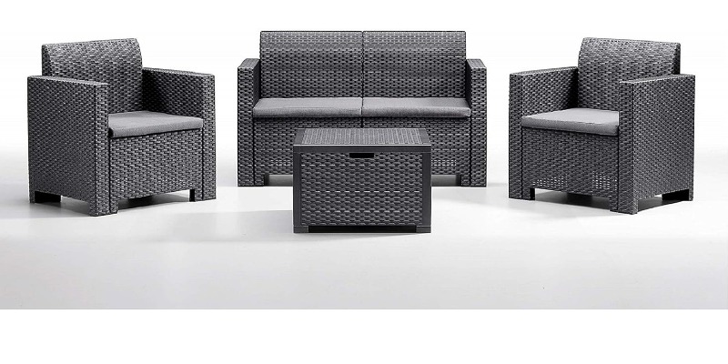 rMIX: Il Portale del Riciclo nell'Economia Circolare - Vendita di set composto da divano, 2 poltrone e tavolino in plastica riciclabile tipo rattan