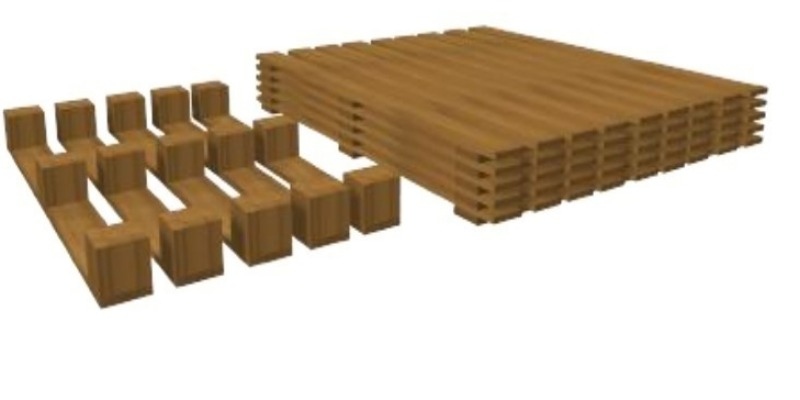 Produzione di pallets in legno smontati