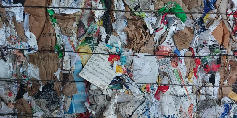 Recycling of plastic, paper and metal waste