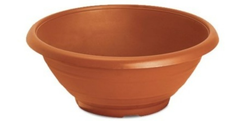 rMIX: Circular Shaped Pots in Terracotta Color Recycled PP