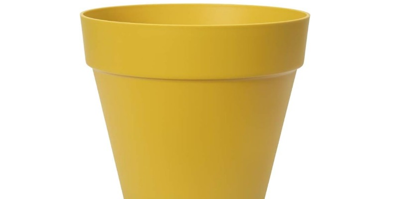 rMIX: Il Portale del Riciclo nell'Economia Circolare - Acquista il vaso in plastica riciclata Rotondo 25 per Esterni –  Ø 24,5 x 22,0 cm – Giallo/ocra