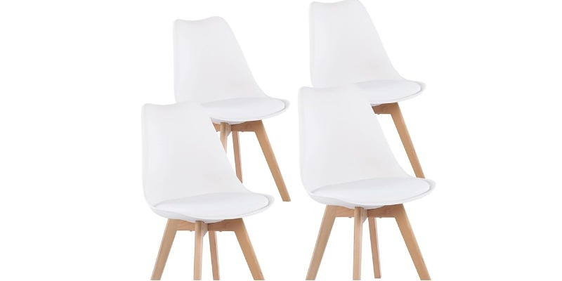 rMIX: Il Portale del Riciclo nell'Economia Circolare - Acquista 4 Sedie per la Sala da Pranzo, da Cucina,  con Gambe in Legno, Imbottita in Pelle PU Lucido Moderne. #ads
