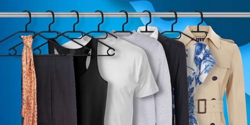 rMIX: Il Portale del Riciclo nell'Economia Circolare - Confezione da 10 Grucce in plastica riciclata al 100% per tutti i tipi di vestiti - Gancio girevole a 360º. #pubblicità