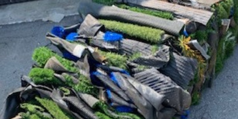Synthetic grass waste in polypropylene