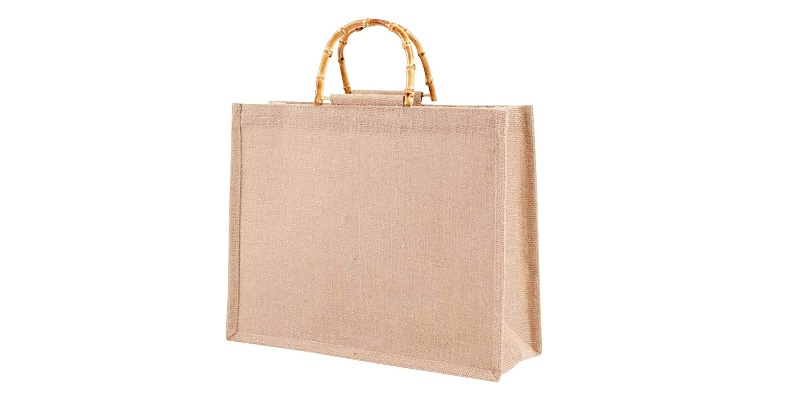 rMIX: Il Portale del Riciclo nell'Economia Circolare - Compra el bolso de yute natural con asa artística de bambú. #anuncios