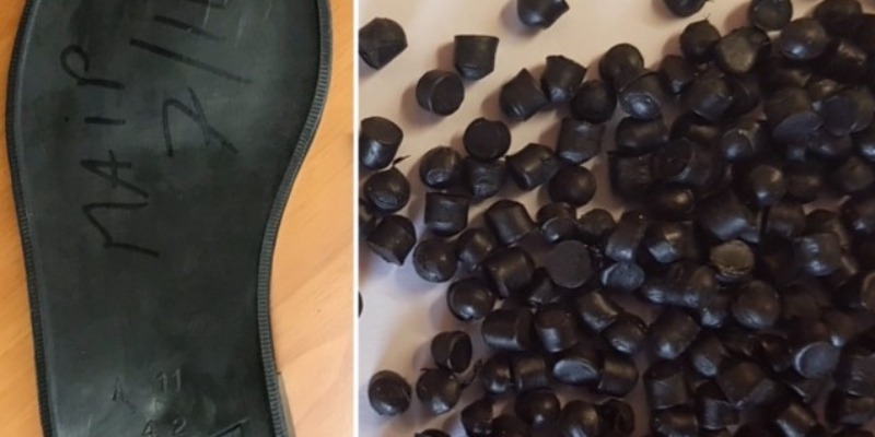 Recycled PVC granules for shoe soles