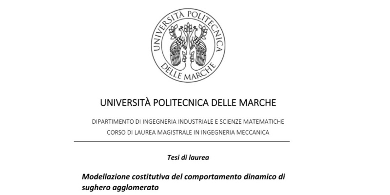 rMIX: Il Portale del Riciclo nell'Economia Circolare - Modellazione costitutiva del comportamento dinamico di sughero agglomerato