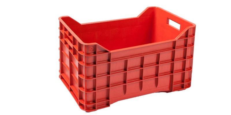 rMIX: Il Portale del Riciclo nell'Economia Circolare - Plastic box (HDPE) for fruit and vegetables, stackable, capacity 40 litres, size. 530 W x 360 D x 310 H mm. #advertising