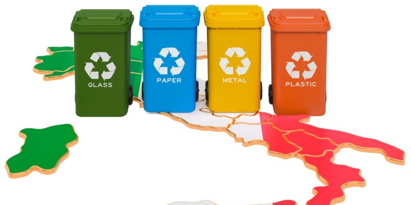 La recogida selectiva de residuos municipales en Italia