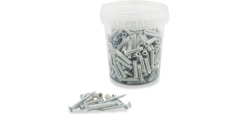 rMIX: Il Portale del Riciclo nell'Economia Circolare - 250 Nylon wall plugs and 250 090 steel screws, size 5x25 mm, assorted universal expansion plugs, fixing to masonry, bricks, concrete. #ads